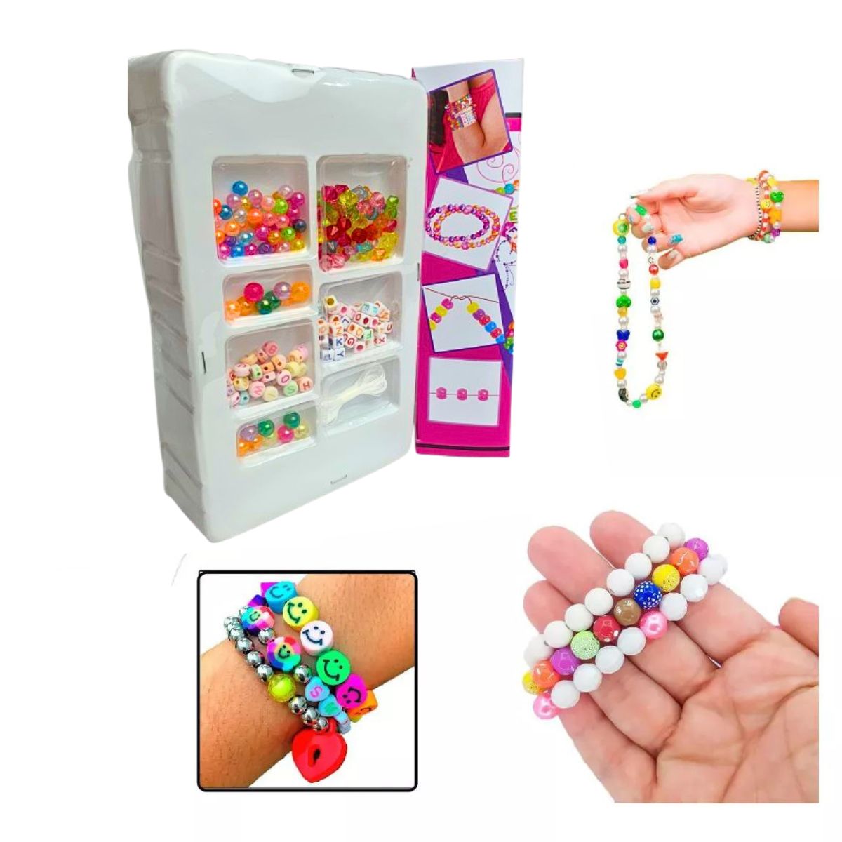 Kit 2 Miçangas Infantil Para Acessórios - Ark Toys Kit 2 Miçangas Infantil Para Acessórios - Ark Toys